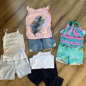 Girls size 7–8 shorts and T-shirt bundle
